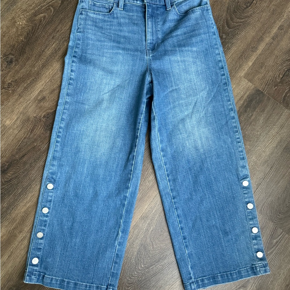 Talbots Blue Flare Wide-Leg Jeans. New.